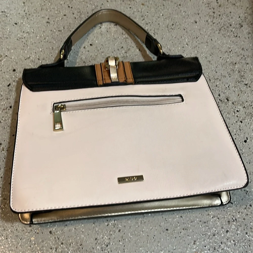 ALDO ANNIEBROOK COLORBLOCK FLAPPED SATCHEL BAG BLACK CAMEL TAN BLUSH PINK